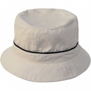 Bucket Hats Classic Simple Cotton Bucket Hats - Sand S/M - CZ11X3QCVTN $24.34