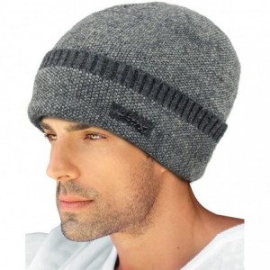 Skullies & Beanies Men's Wool Blend Knit Beanie- Soft & Warm Velour Fleece Lined - Sport - Gray - CH1270EPIWP $12.49