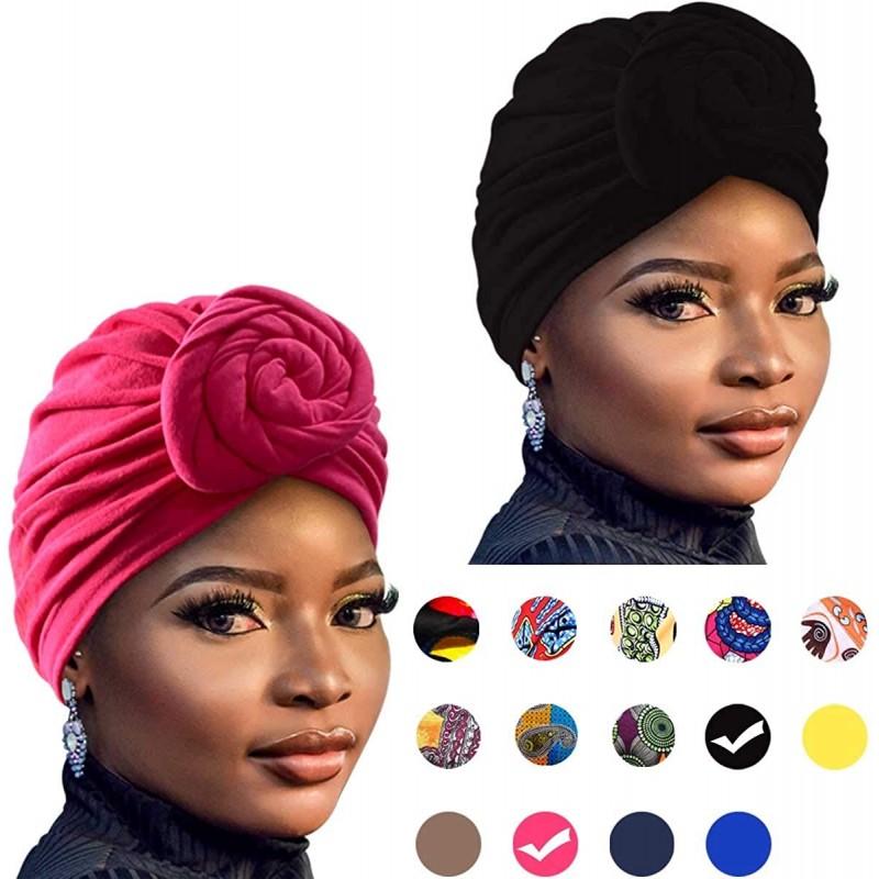 Skullies & Beanies Women Pre-Tied Bonnet Turban for Women Printed Turban African Pattern Knot Headwrap Beanie - C5192UAU8T9 $...