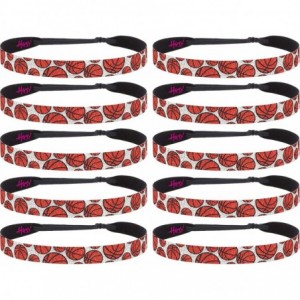 Headbands Adjustable No Slip I Love Basketball Headbands for Women Girls & Teens - Wide Sparkly Basketball Team 10pk - CE193Z...