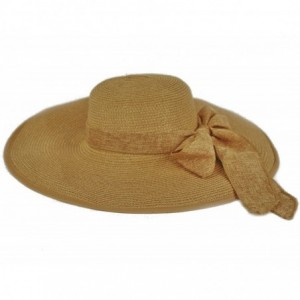 Sun Hats Women Cool Summer Floppy Wide Brim Straw Hat with Ribbon 964SH - Brown - CQ11B8WRMJX $26.76