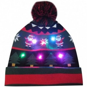 Baseball Caps FarJing Ugly LED Christmas Hat-Unisex Novelty Colorful Light-up Stylish Knitted Sweater Xmas Party Beanie Cap -...