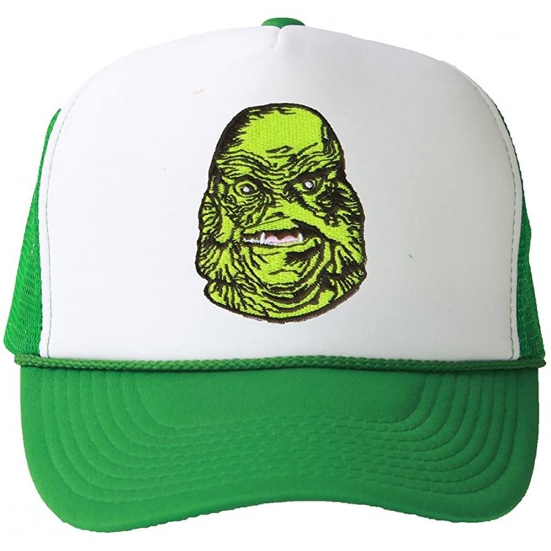 Baseball Caps Trucker Mesh Vent Snapback Hat- Creature 3D Patch Embroidery - Kelly Green - C611C152BER $8.18