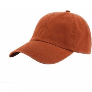 Baseball Caps Classic Washed Cotton Twill Low Profile Adjustable Baseball Cap - Tx. Orange - CS128GCV8E7 $15.43