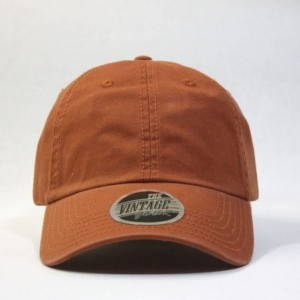 Baseball Caps Classic Washed Cotton Twill Low Profile Adjustable Baseball Cap - Tx. Orange - CS128GCV8E7 $15.43