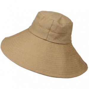 Sun Hats Unisex Cotton Fold Up Foldable - Khaki - C118THEE540 $12.95