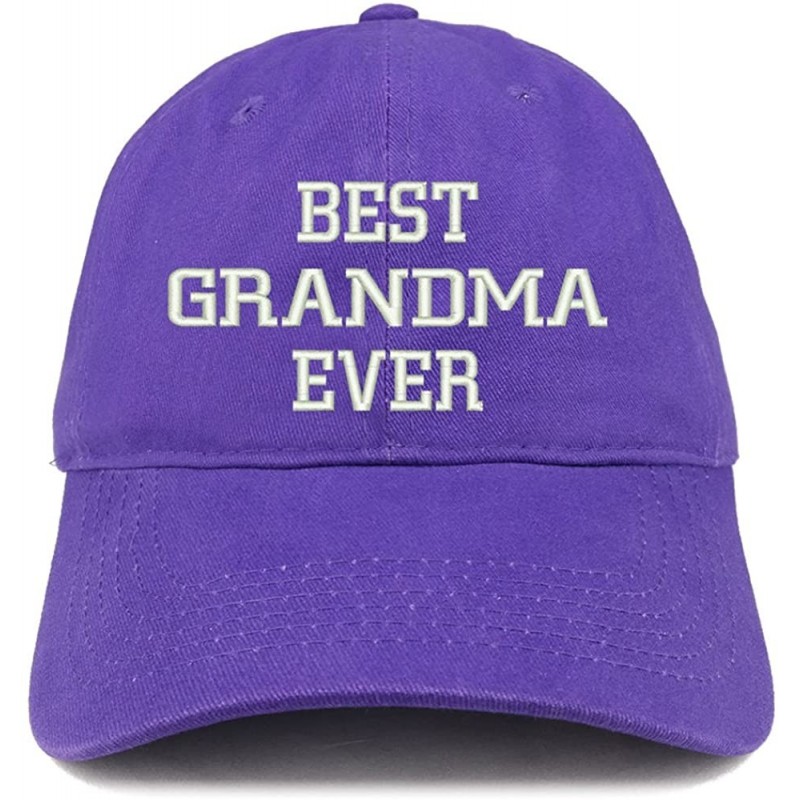 Baseball Caps Best Grandma Ever Embroidered Brushed Cotton Dad Hat Cap - Purple - CT185HM6SQU $14.16