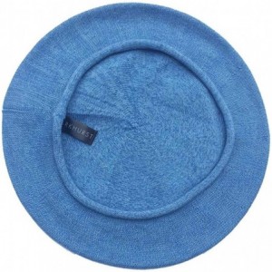 Berets 11-1/2 Inch Cotton Knit Beret - Bella Blue Twist - CR18TK9AI3Q $56.20