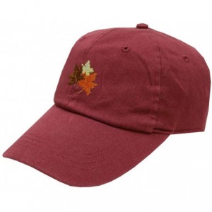 Baseball Caps Fall Leaves Cotton Baseball Dad Caps - Multi Colors - Burgundy - CS18IZ83TWG $9.78