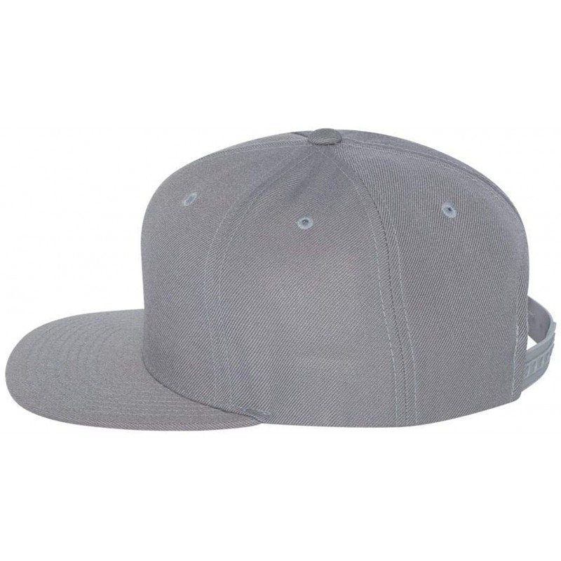 Baseball Caps Classics Flat Bill Snapback Cap - 6089M - Silver - C111NANFHLR $10.16