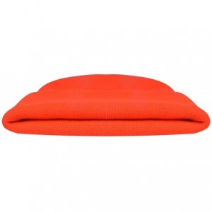 Skullies & Beanies Warm Winter Hat Knit Beanie Skull Cap Cuff Beanie Hat Winter Hats for Men - Orange - CR12J0HSJXP $10.92