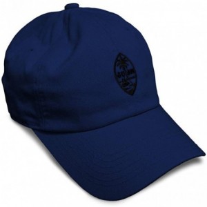Baseball Caps Custom Soft Baseball Cap Seal of Guam Embroidery Cotton Dad Hats for Men & Women - Navy - CF18TLKSG24 $15.87