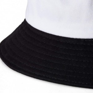 Bucket Hats Womens Bucket Hat Fishing Hat - Black Cotton Bucket Hats for Women Sun Hat Cap - Black White 2 - CK18KLTIKL3 $12.46