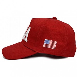 Baseball Caps USA 45 Trump Make America Great Again Embroidered Hat with Flag - Red - C418QY0006S $12.16