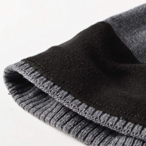 Skullies & Beanies Men's Knitted Hat- Winter Beanie Hats Warmer with Thick Fleece Lined for Men Women - Dark Gray - CG193UWMM...