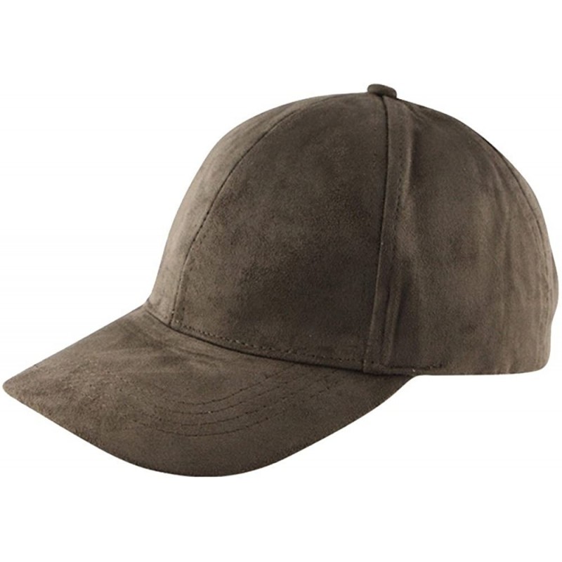Baseball Caps Unisex Adjustable Snapback Hat Faux Suede Leather Baseball Cap - Army Green - CH17YK6R2AE $12.47