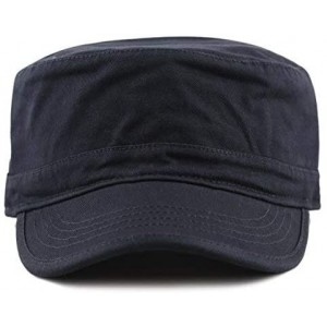 Baseball Caps Washed Cotton Basic & Distressed Cadet Cap Military Army Style Hat - 1. Basic - Navy - CL189ZYW5E0 $12.93