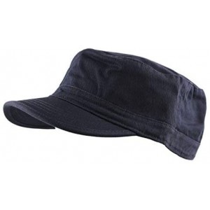 Baseball Caps Washed Cotton Basic & Distressed Cadet Cap Military Army Style Hat - 1. Basic - Navy - CL189ZYW5E0 $12.93