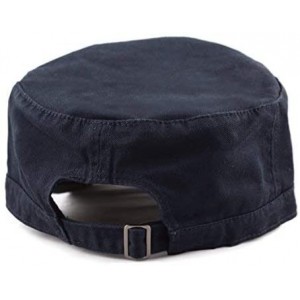 Baseball Caps Washed Cotton Basic & Distressed Cadet Cap Military Army Style Hat - 1. Basic - Navy - CL189ZYW5E0 $12.93