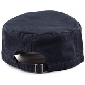 Baseball Caps Washed Cotton Basic & Distressed Cadet Cap Military Army Style Hat - 1. Basic - Navy - CL189ZYW5E0 $12.93