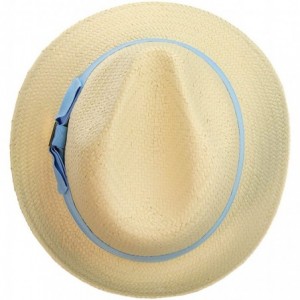 Fedoras Unisex Lightweight Fedora w/Solid Color Band & Gold-Tone Emblem - Denim - CN11AJPY7RT $10.89