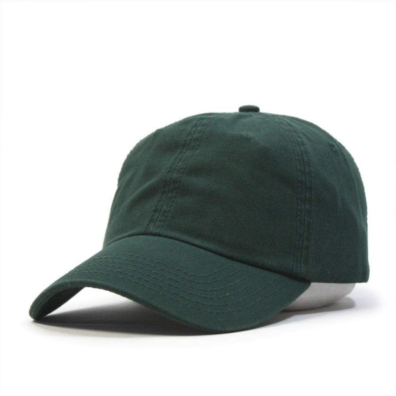 Baseball Caps Vintage Washed Cotton Adjustable Dad Hat Baseball Cap (Dark Green) - CD192AKHCAK $9.81