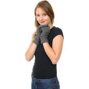 Skullies & Beanies Sherpa Lining Winter Warm Knit Touchscreen Texting Gloves - 2 Tone Teal/Blue 15 - CU18Y7DWTML $17.36