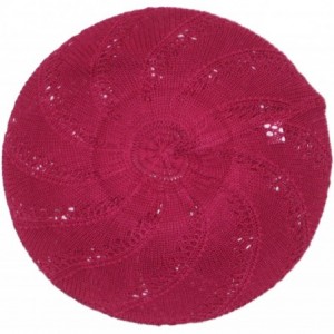 Berets Lightweight Knit Slouchy Beret - Berry Blast - CX1992CKC82 $13.46