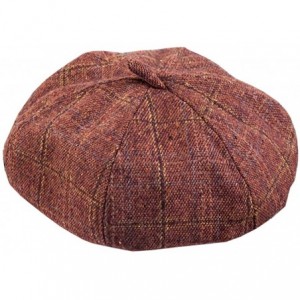 Berets Women Plaid French-Beret-Artist-Hat Octagonal Painter Cap Vintage - Coffee - CT18X7DT8WK $10.98