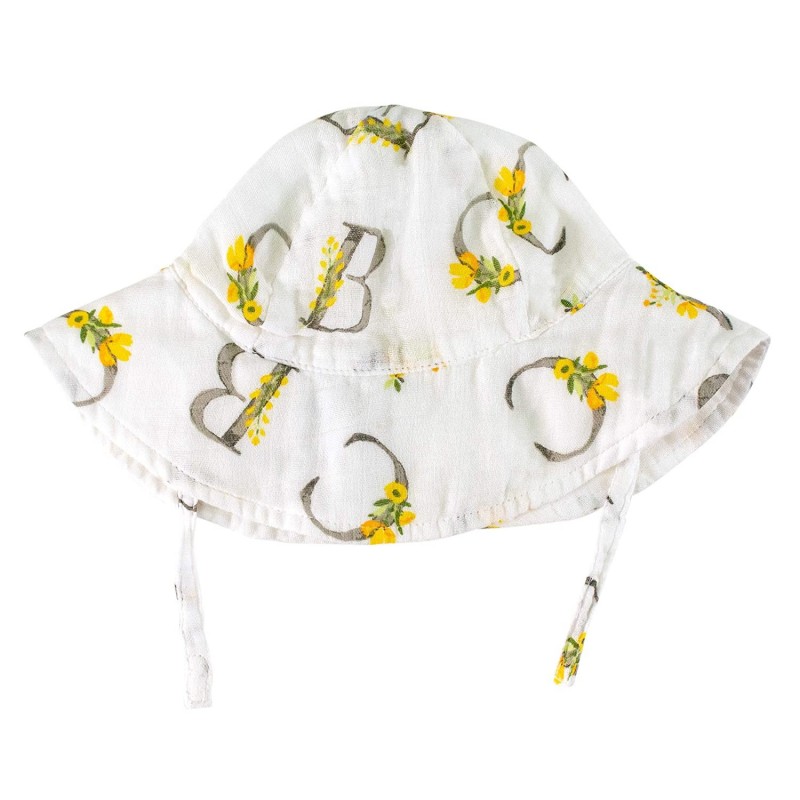 Sun Hats Oh-So-Soft Muslin Sun Hat- Floral Alphabet - Floral Alphabet - CC18AH9M4TG $11.49