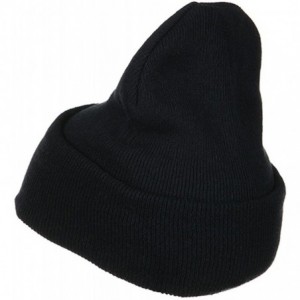 Skullies & Beanies Big Size Stretch ECO Cotton Long Beanie - Navy - CP1156XI95L $21.07