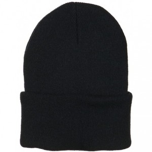 Skullies & Beanies Big Size Stretch ECO Cotton Long Beanie - Navy - CP1156XI95L $21.07