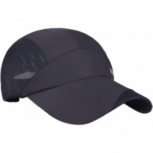 Baseball Caps Men's Summer Outdoor Sport Baseball Cap Mesh Hat Running Visor Sun Caps - Black-1 - CL18RO4DXU8 $14.77