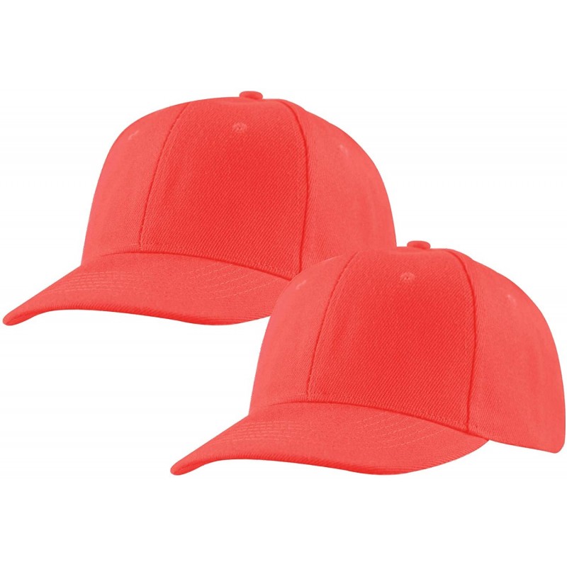 Baseball Caps Baseball Cap- 2 Pack- Adjustable Strap- Classic Acrylic Hats- Outdoors Plain Colors Gift - Red (2 Pack) - C218A...