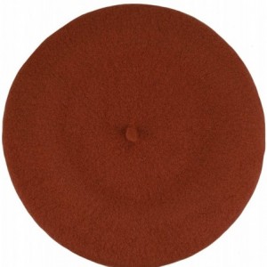 Berets Traditional Women's Men's Solid Color Plain Wool French Beret One Size - Rust - C7189YI6LRM $10.87