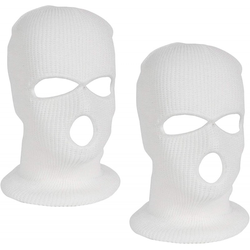 Balaclavas 3-Hole Ski Face Mask Balaclava for Men and Women-Set of 2 - White - C8193AMWKQG $10.41