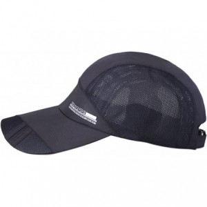 Baseball Caps Men's Summer Outdoor Sport Baseball Cap Mesh Hat Running Visor Sun Caps - Black-1 - CL18RO4DXU8 $14.77