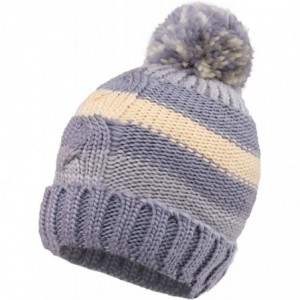 Skullies & Beanies Boys Girls Kids Knit Beanie with Pompom Toddlers Winter Hat Cap - Gray - CW18539RS8C $12.06