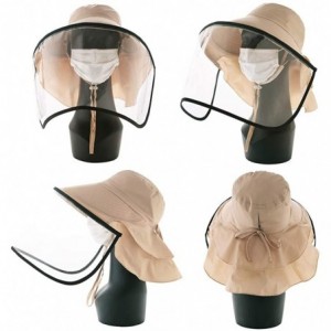 Baseball Caps Womens UPF50 Cotton Packable Sun Hats w/Chin Cord Wide Brim Stylish 54-60CM - 69085_beige(face Shield) - C018EM...