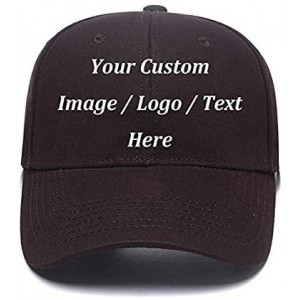 Baseball Caps Men Women Personalized Trucker Hats Customized Adjustable Snapback Baseball Caps Dad Hat - Brown - CR18E0GYIDN ...