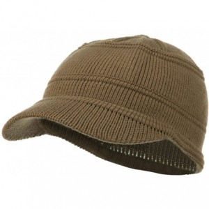 Skullies & Beanies Army Jeep Style Beanie Cap - Taupe - CD11P5I4BQX $26.07