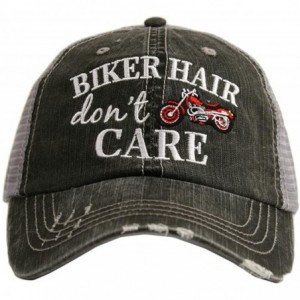 Baseball Caps Katydid KDC-TC-162 Red Biker Hair Don't Care Trucker - C018CLNQ9O4 $62.03
