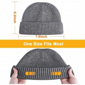 Skullies & Beanies 50% Wool Short Knit Fisherman Beanie for Men Women Winter Cuffed Hats - Wine Red - CC18AA0RAU2 $10.48