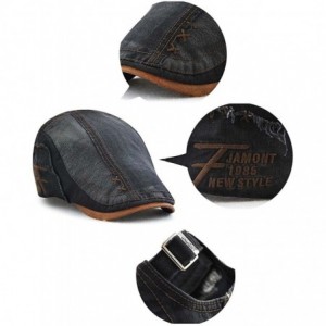 Newsboy Caps Suede Fabric Flat Cap Gatsby Duckbill Newsboy Ivy Irish Cabbie Scally Hat - Black - CN18G4K882X $14.56