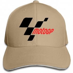 Baseball Caps Moto GP Unisex Adjustable Baseball Caps Peaked Sandwich Hat Sports Outdoors Snapback Cap - Natural - CR18ONHURS...