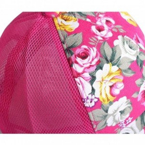 Baseball Caps Snapback Baseball Cap Floral Perforated Ball Caps Golf Hats Summer Mesh Hat for Women Teens Girls - Hot Pink - ...