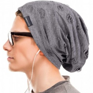 Skullies & Beanies Summer Slouchy Thin Beanie Hats Chic Skull Cap for Men B402 - B405-grey - CI18Z95QKER $15.95