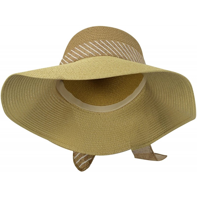 Fedoras Classic Panama Hats Banded Fedora Hats - Floppy Khaki - CP183LTREIE $12.02