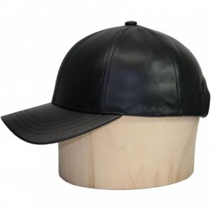 Baseball Caps Genuine Cowhide Leather Adjustable Baseball Cap Made in USA - Distressed Black - CB11D5VP7EH $15.61