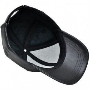 Baseball Caps Genuine Cowhide Leather Adjustable Baseball Cap Made in USA - Distressed Black - CB11D5VP7EH $15.61